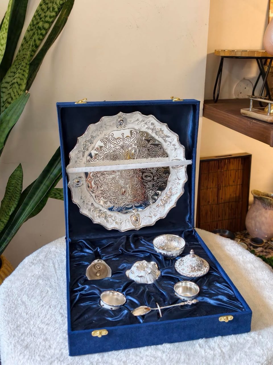 Imported Pooja Thali Set with Velvet Box, photo 5